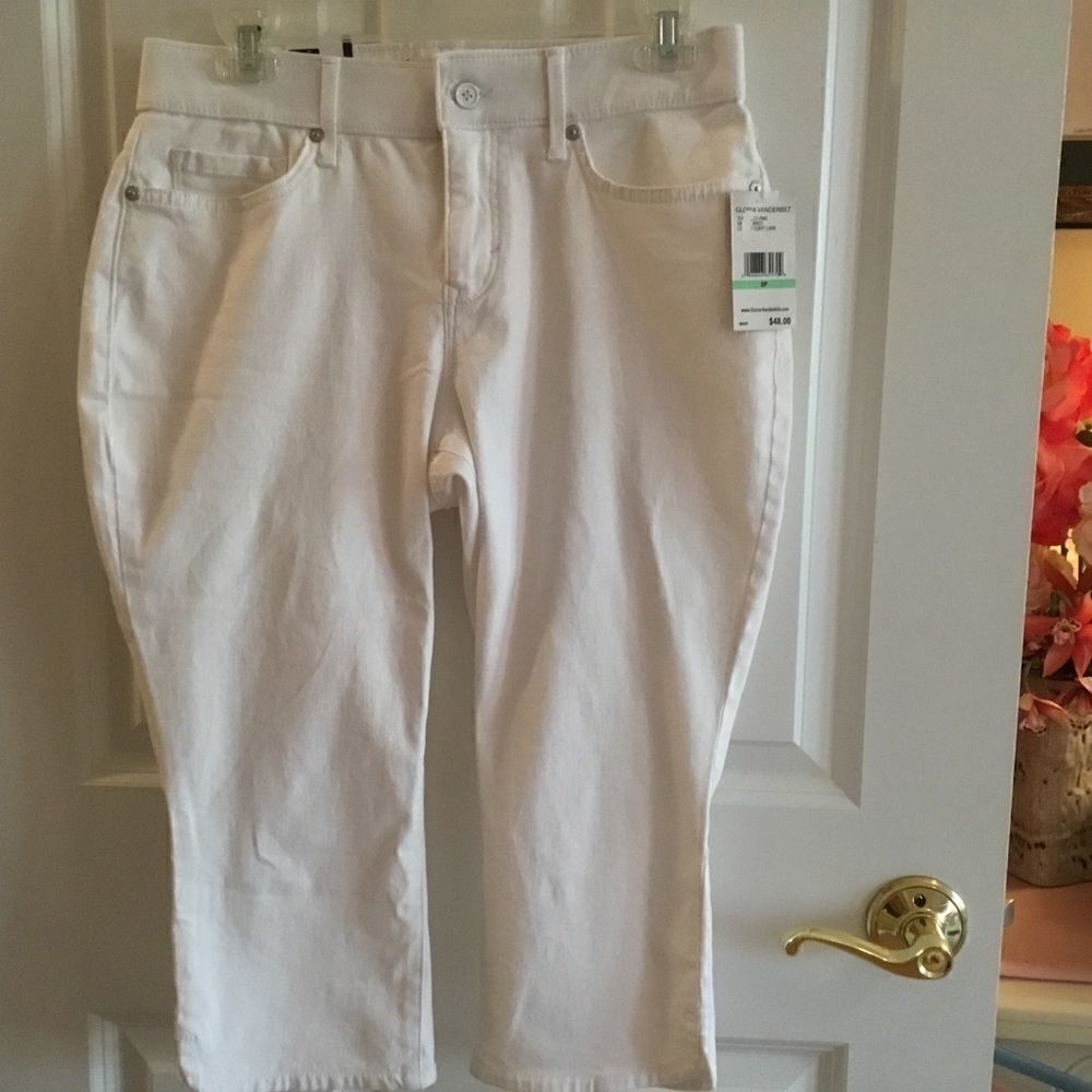 NWTGloria Vanderbilt White Capri Jeans Sz 8P Curvy